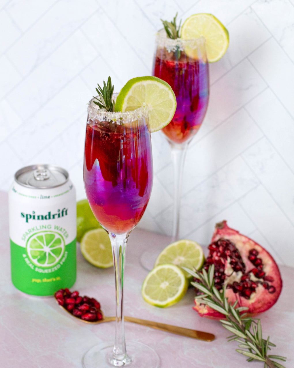 Pomegranate & Lime Mimosas
