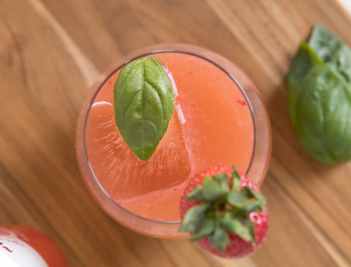 Sparkling Strawberry Lemonade Basil Recipe